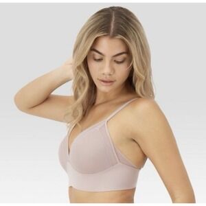 Maidenform XL Women's Mesh Trim Triangle Bralette MBT105  Nude/Beige